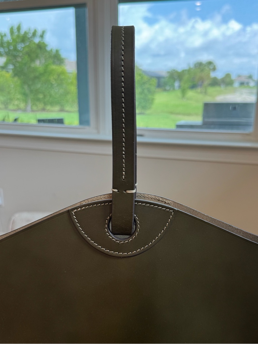 Boldrini Selleria Olive Leather Rigid Bucket Bag Made in Italy NWT - Picture 3 of 14
